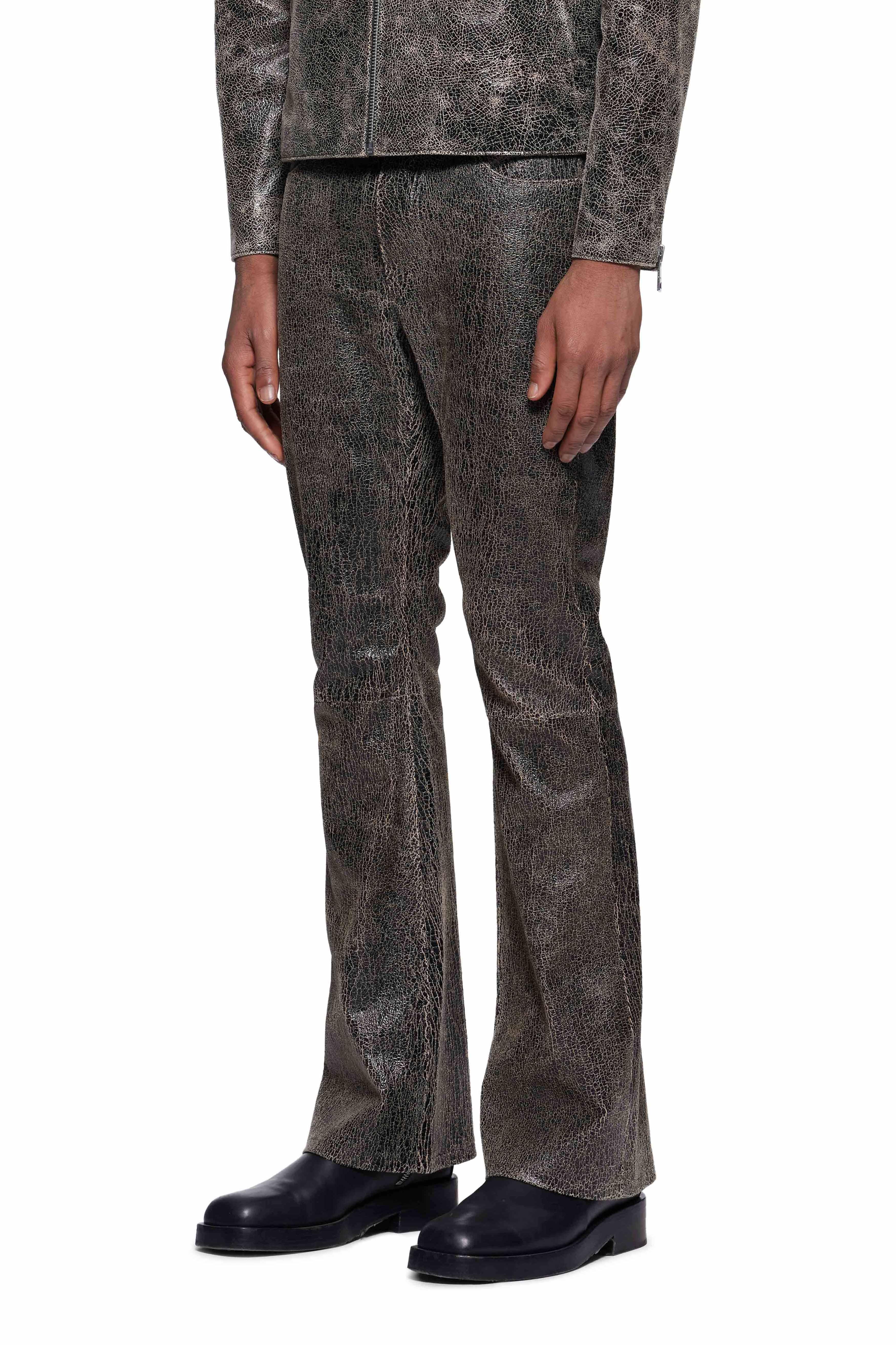 Leather Flare Pants Male Product Image