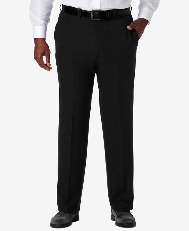 Haggar Mens Big & Tall Cool 18 Pro Classic-Fit Expandable Waist Flat Front Stretch Dress Pants Product Image