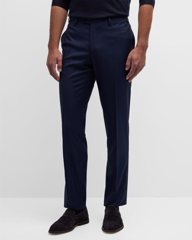 Mens Wool Straight-Leg Trousers Product Image