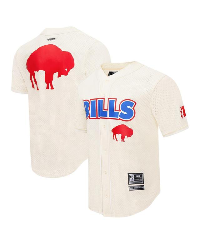 Pro Standard Mens Cream Buffalo Bills Retro Classic Mesh Button-Up Shirt Product Image