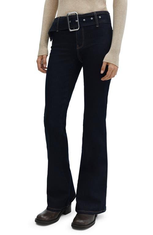 MANGO Britney Buckle Mid Rise Flare Jeans Product Image