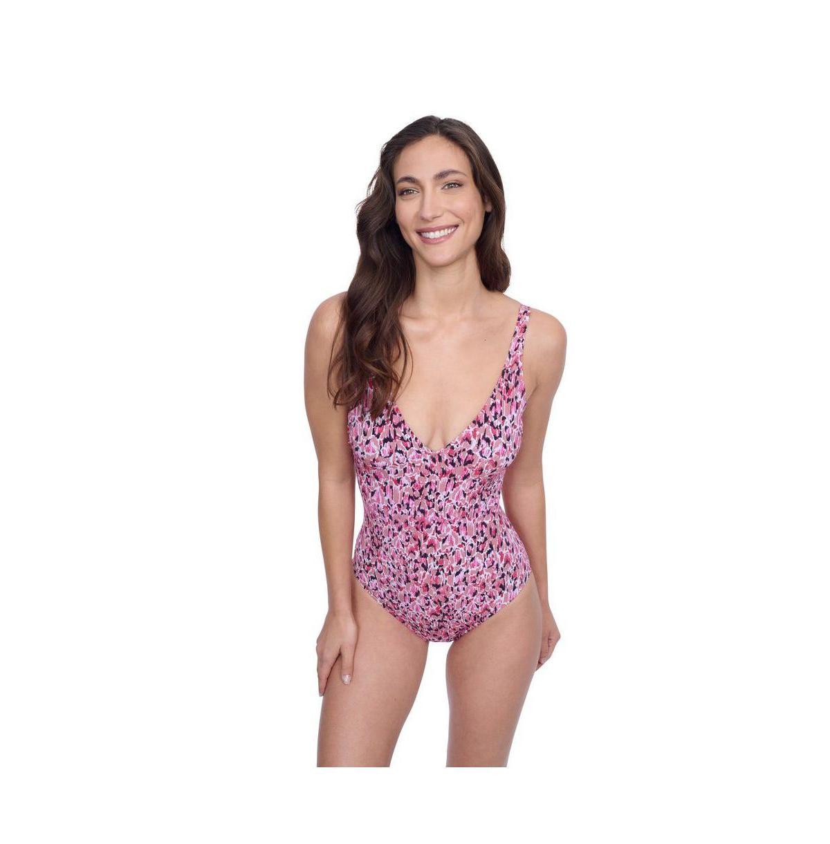 Profile by Gottex Womens Pretty Wild V-Neck One Piece Swimsuit Product Image