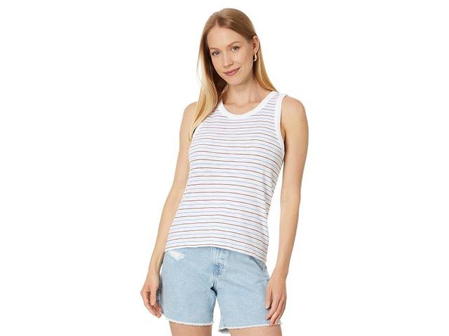 Lilla P Striped Crew Tank (Burnt Sienna/Harbor) Women's Clothing Product Image