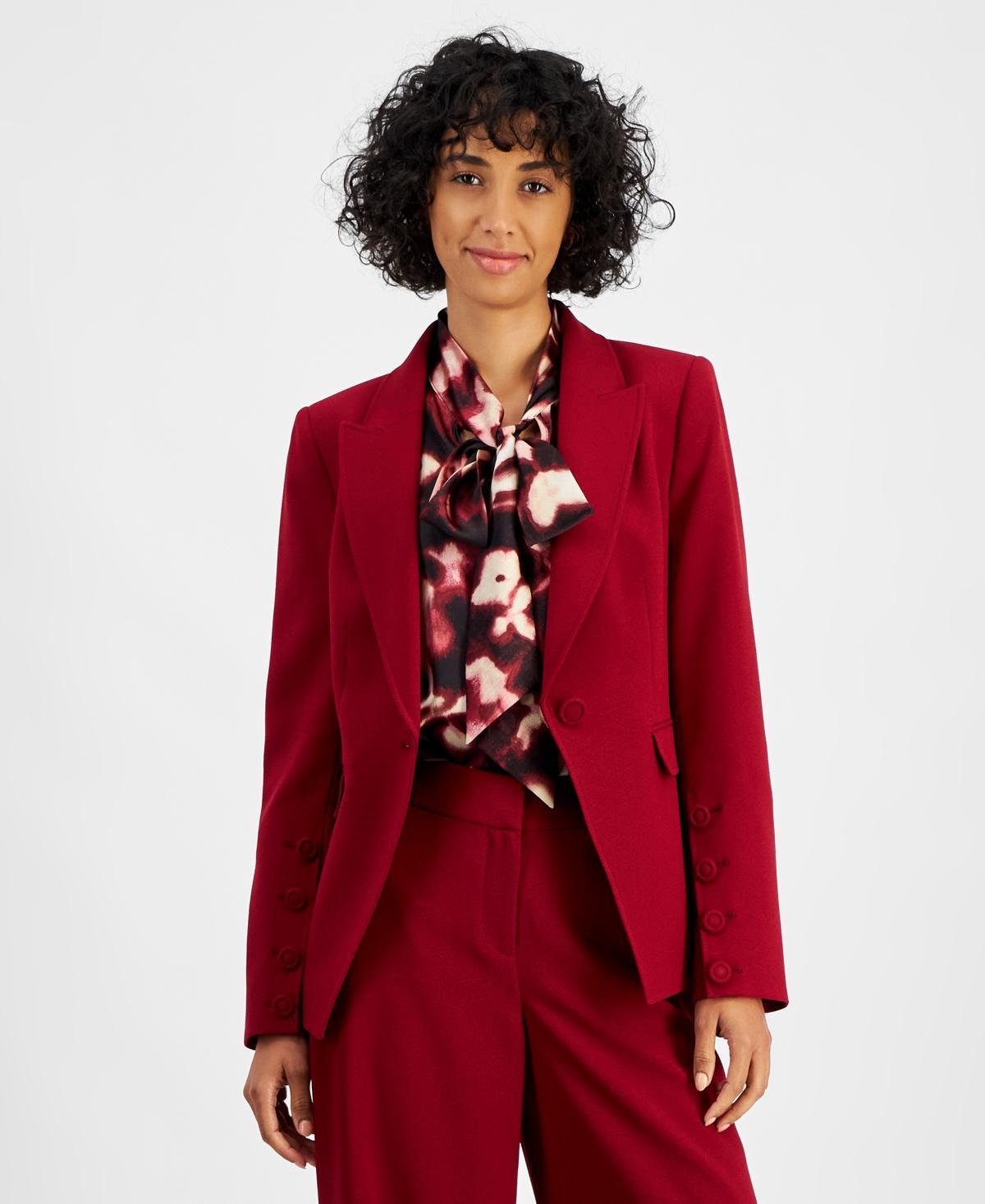 Tahari Asl Womens Single-Button Peak-Lapel Blazer Product Image