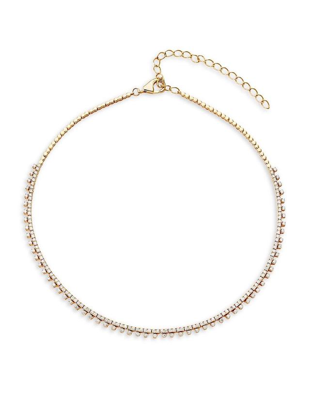 Womens 14K Yellow Gold & 2.66 TCW Diamond Dangle Tennis Necklace Product Image