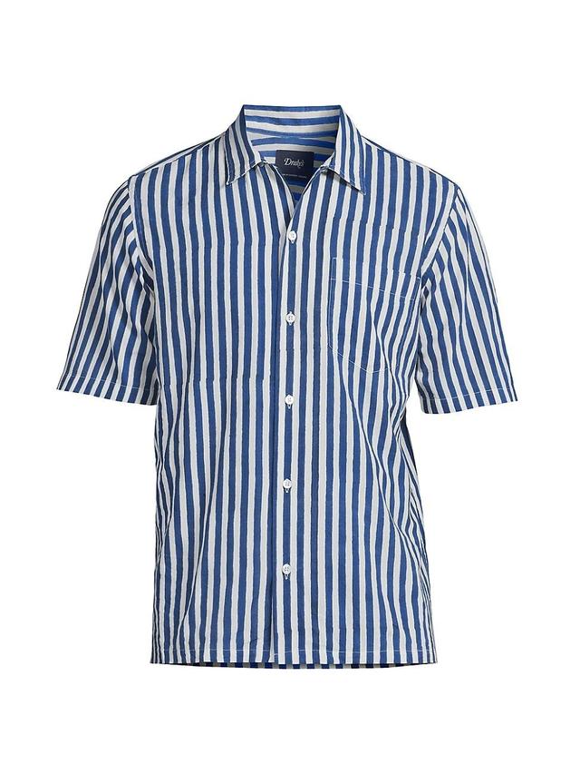 Mens Camp Collar Striped Short-Sleeve Shirt Product Image