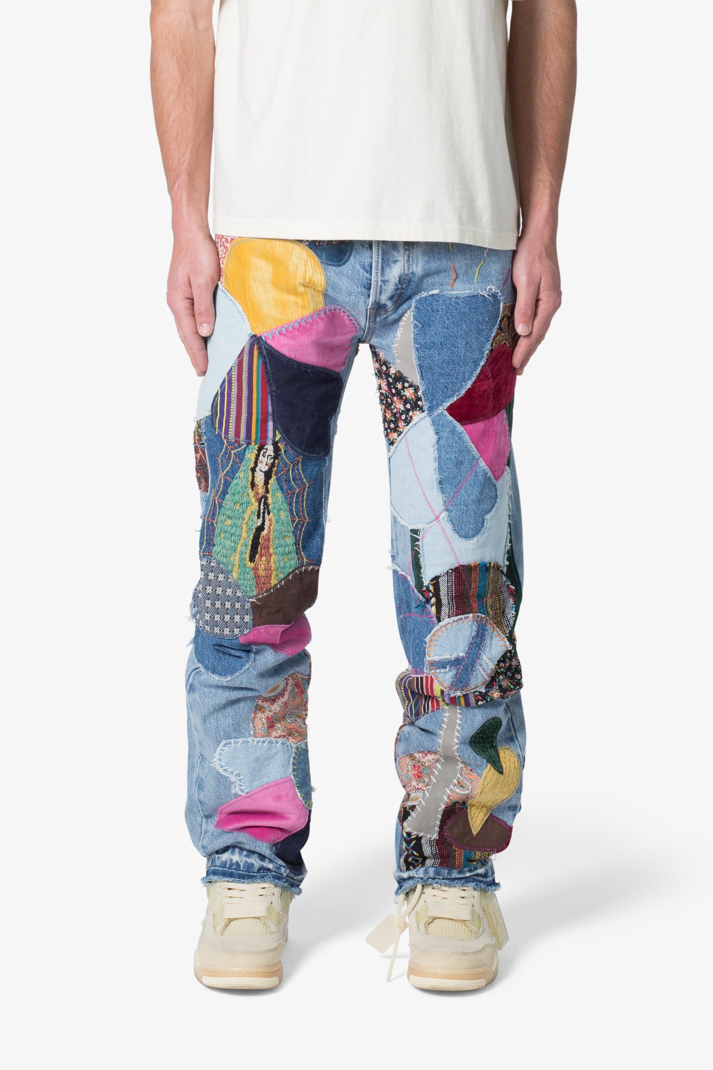 V647 Baggy Patchwork Denim - Blue/Multi Product Image