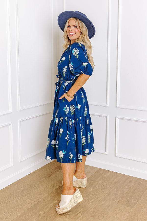 Southern Countryside Floral Midi in Blue Curves Product Image