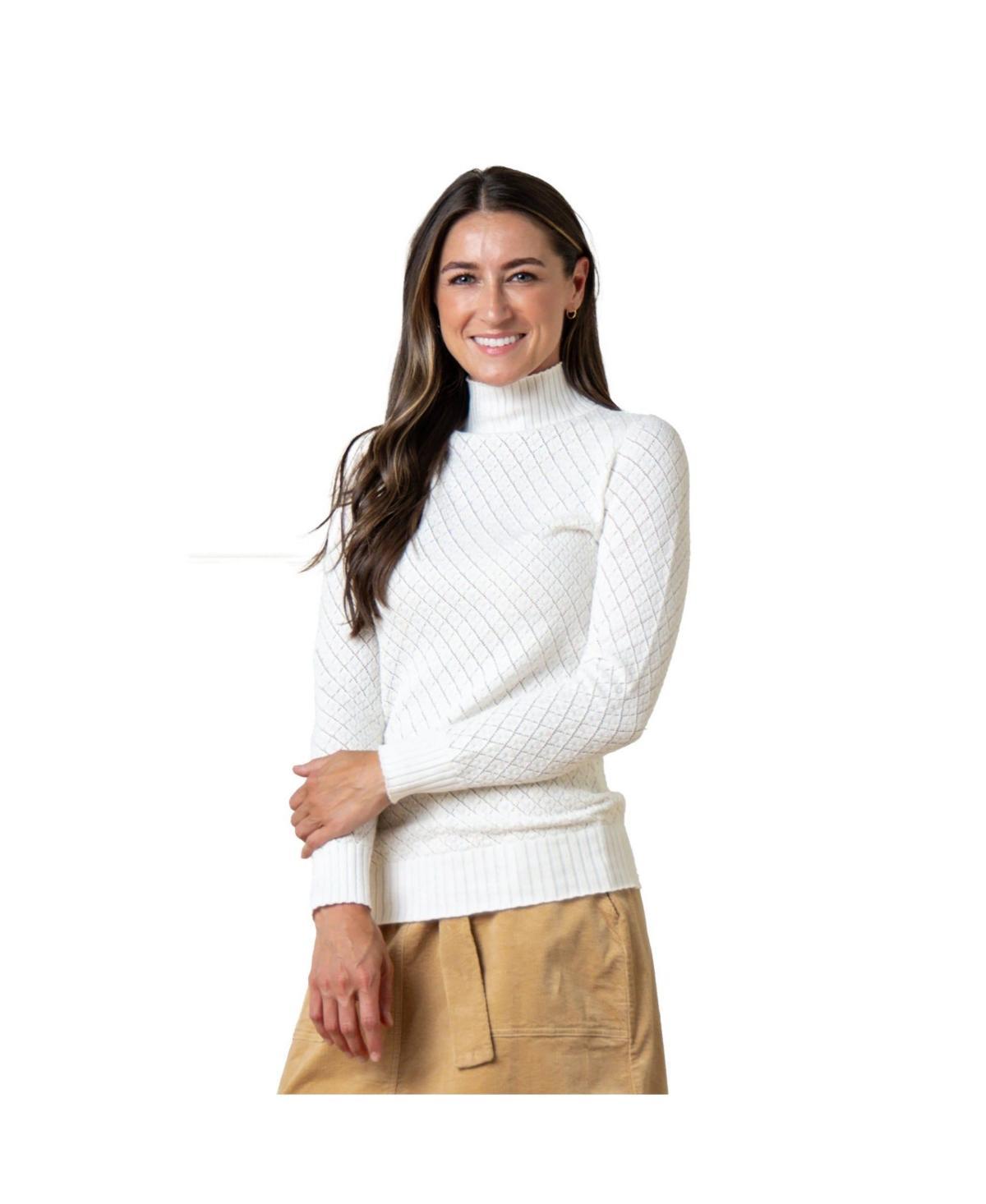 Hope & Henry Womens Organic Diamond Stitch Mock Neck Sweater Product Image