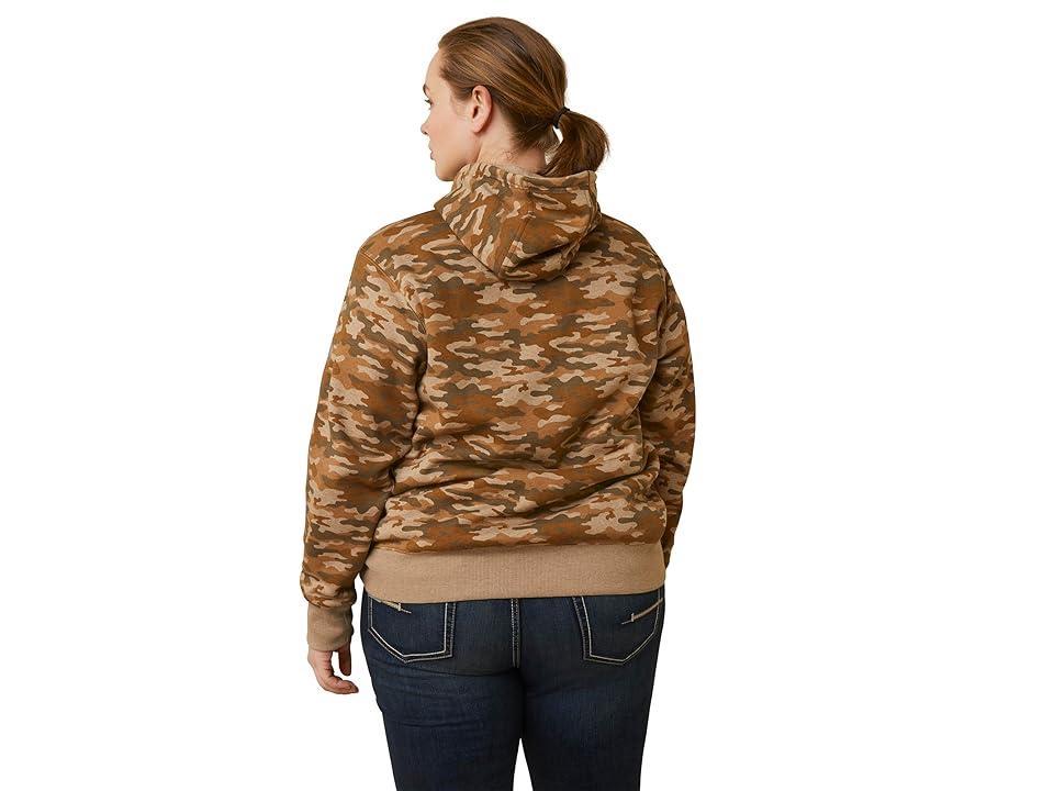 Ariat Rebar Graphic Printed Hoodie (Oatmeal Camo Print) Women's Sweatshirt Product Image