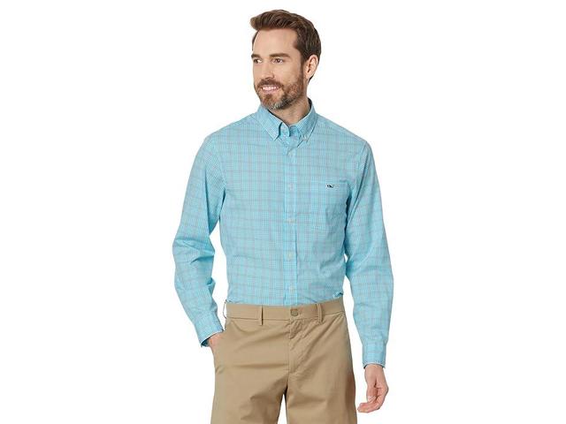 Vineyard Vines Check Stretch Poplin (Mist Plaid) Men's Jacket Product Image