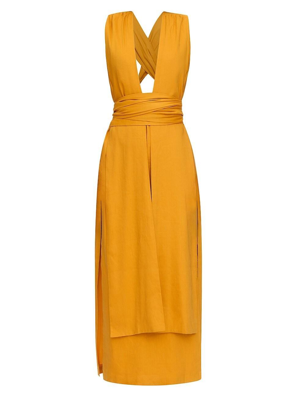 Womens Zado Linen-Blend Sleeveless Midi-Dress Product Image