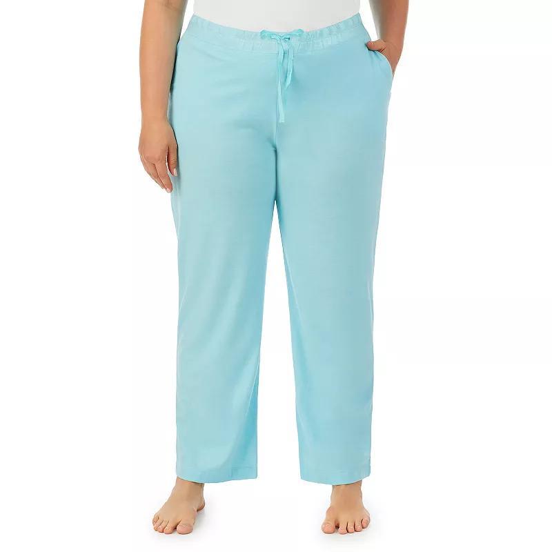 Plus Size Cuddl Duds Essentials Pajama Pants, Womens Aqua Grey Product Image