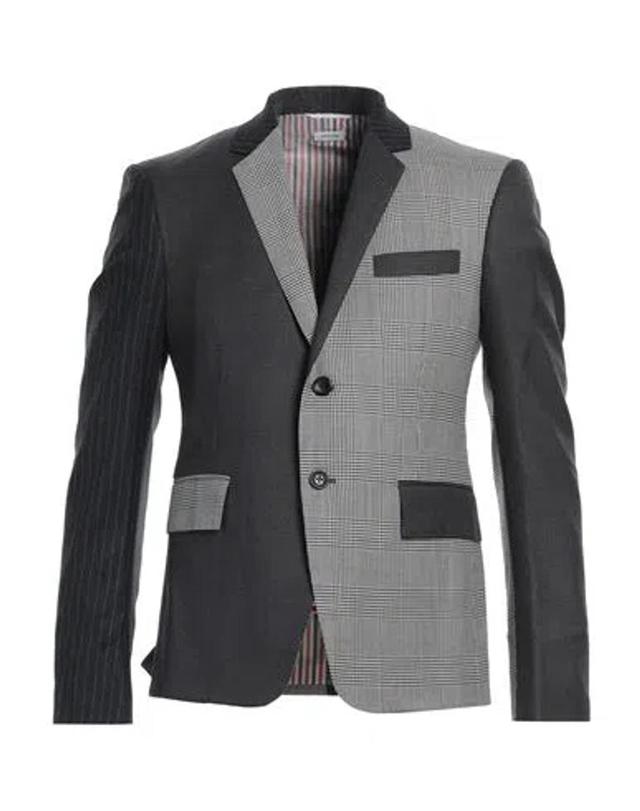 THOM BROWNE Man Blazer Grey Size 4 Wool Product Image