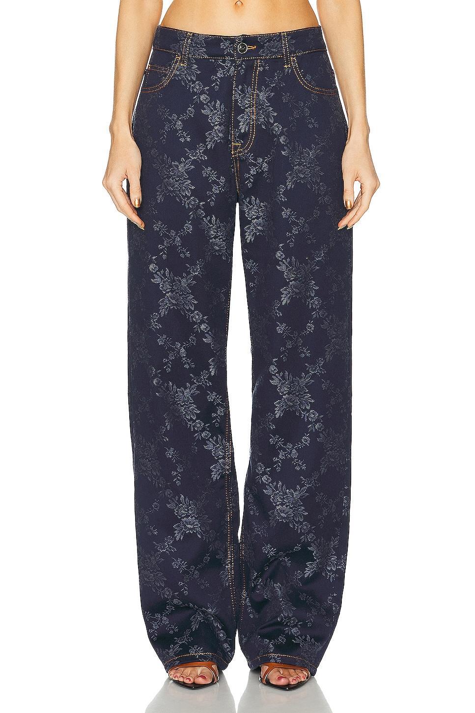 Etro Printed Straight Leg in Navy Product Image