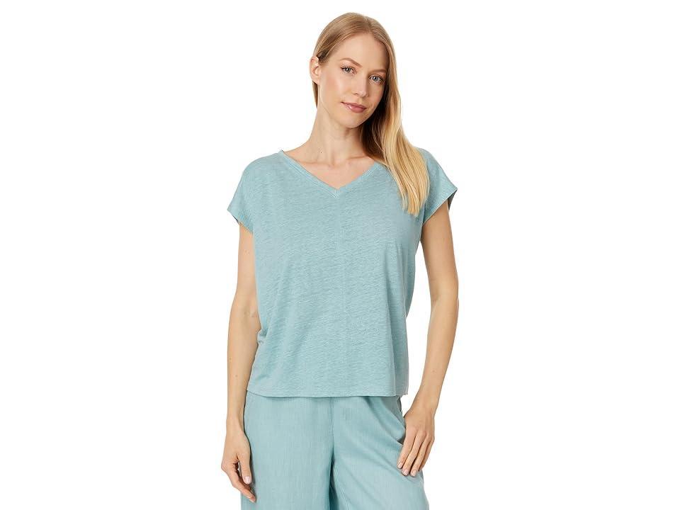 Eileen Fisher V-Neck Square Tee (Seafoam) Women's Clothing product image