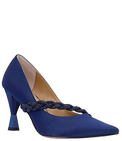 J. Renee Nyomee Satin Embellished Braid Dress Pumps Product Image