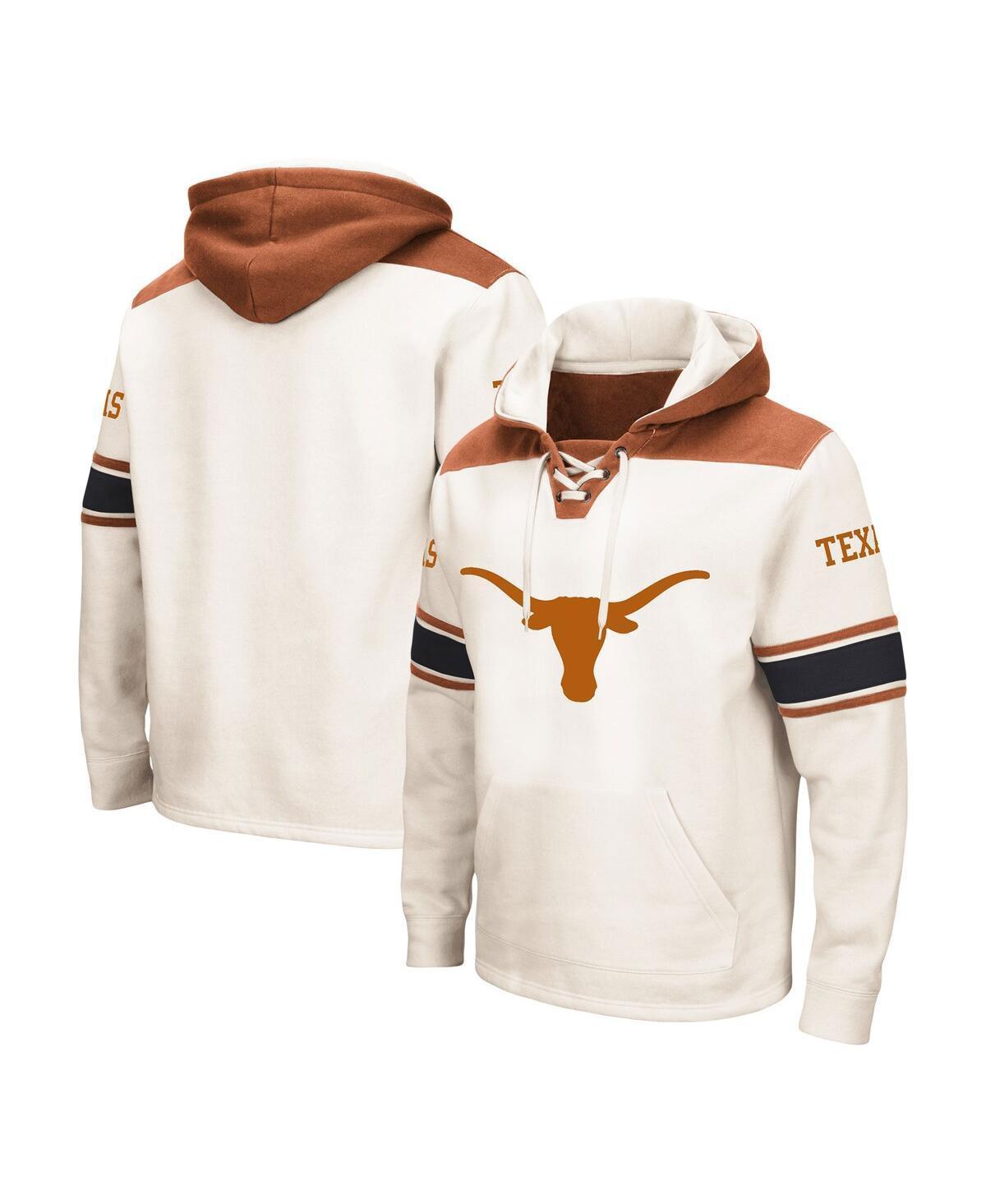 Mens Colosseum Cream Texas Longhorns Big and Tall Hockey Lace-Up Pullover Hoodie Product Image