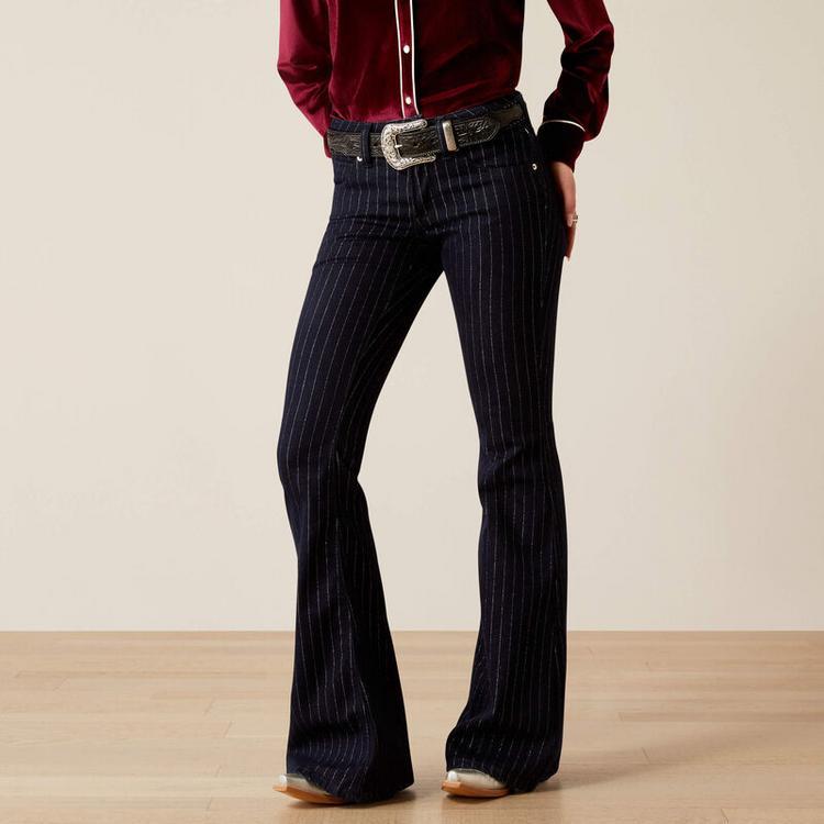 Ariat® Ladies' PR Jasmine Silver Stripe Flare Jeans Product Image