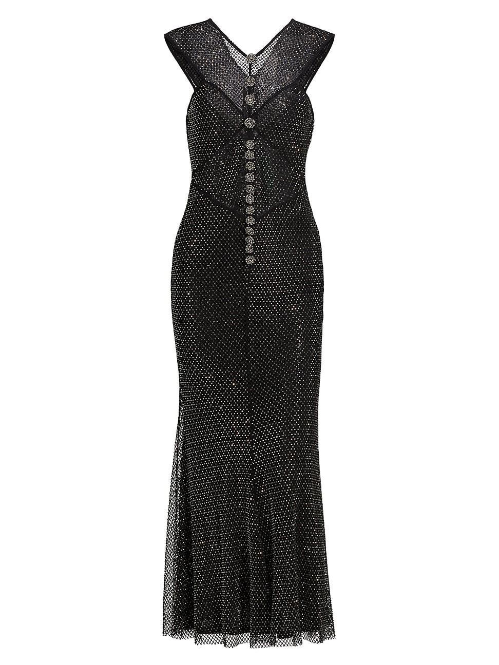 Womens Hotfix Fishnet Midi-Dress Product Image