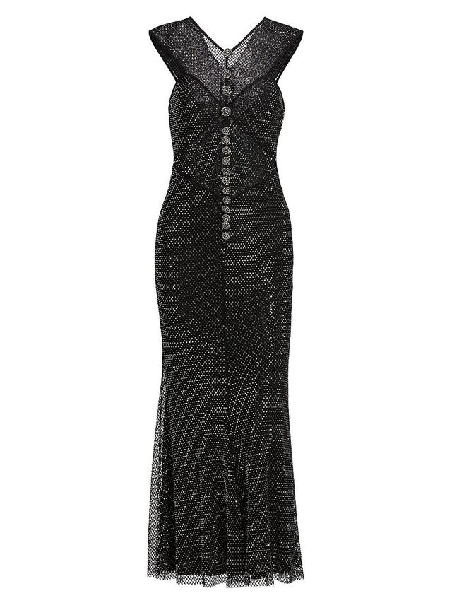 Womens Hotfix Fishnet Midi-Dress Product Image