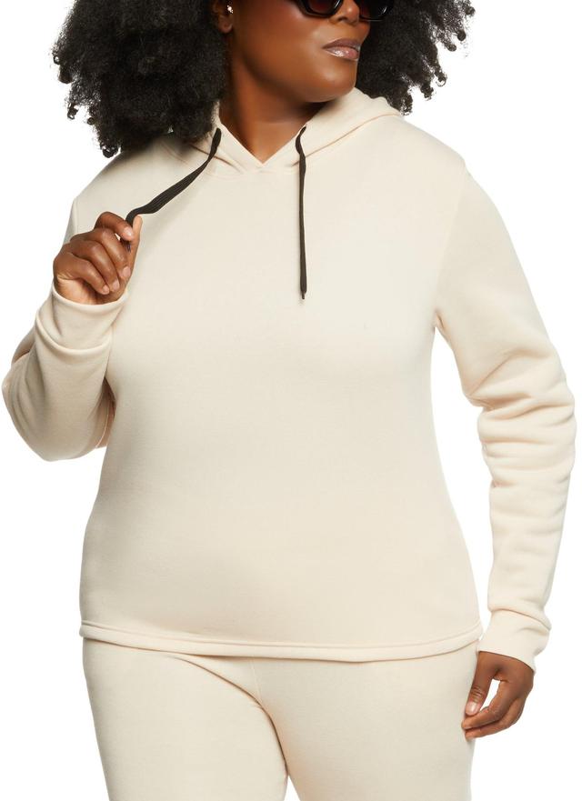 Womens Plus Size Solid Pullover Hoodie Product Image