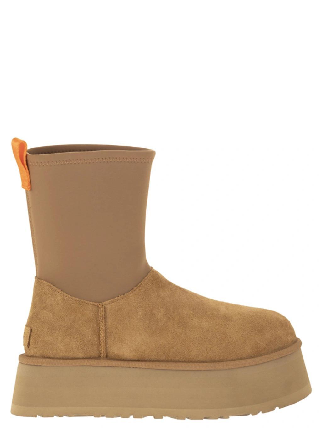 Dipper Classic Suede Zip Boots In Beige Product Image