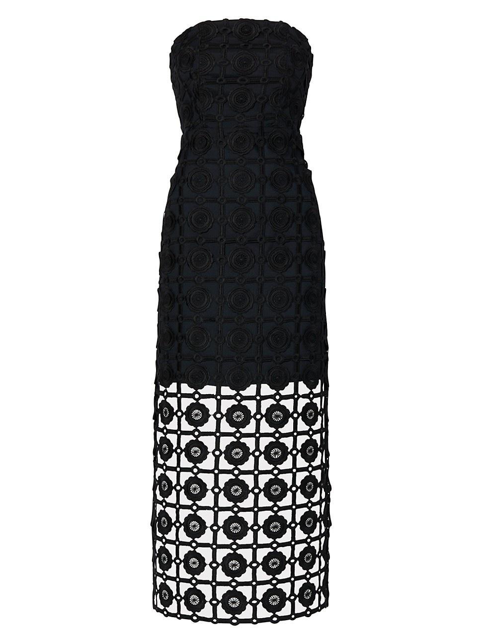 Womens Kait Strapless Tiled Lace Midi-Dress Product Image