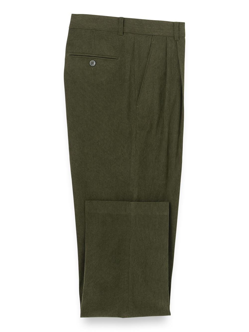 Corduroy Pleated Pants - Charcoal Product Image