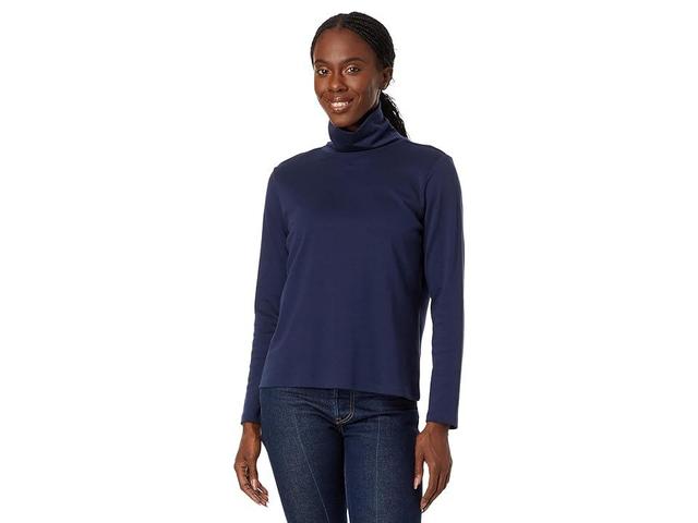 L.L.Bean Petite Pima Turtleneck (Raven ) Women's Clothing Product Image