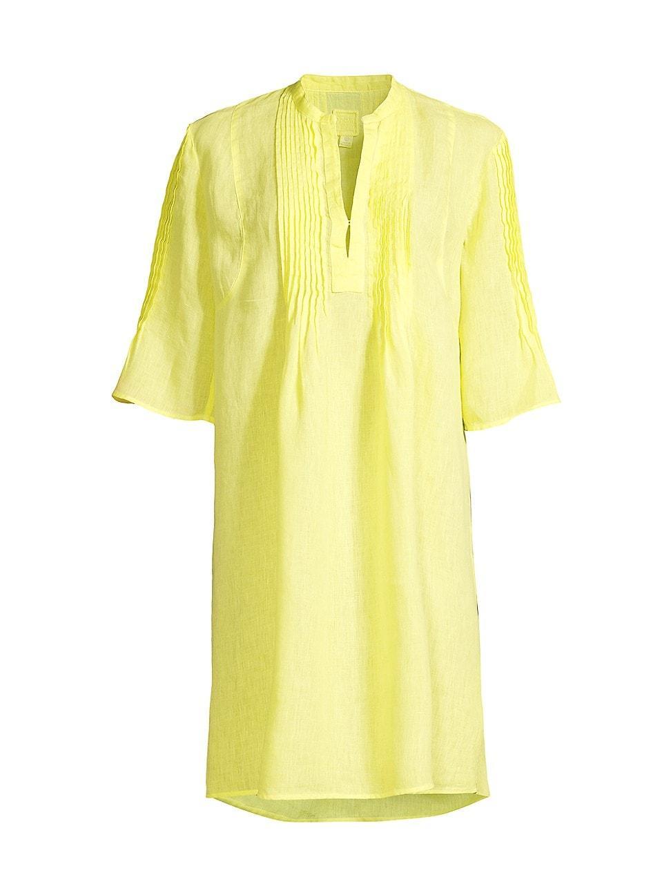 Womens Linen Pintuck Shift Dress Product Image