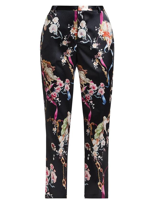 Womens Ludivine Floral High-Rise Cropped Pants Product Image