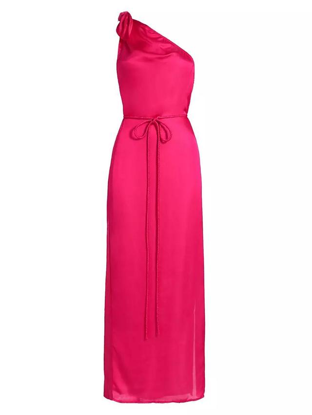 Isabelle Asymmetric Satin Dress Product Image