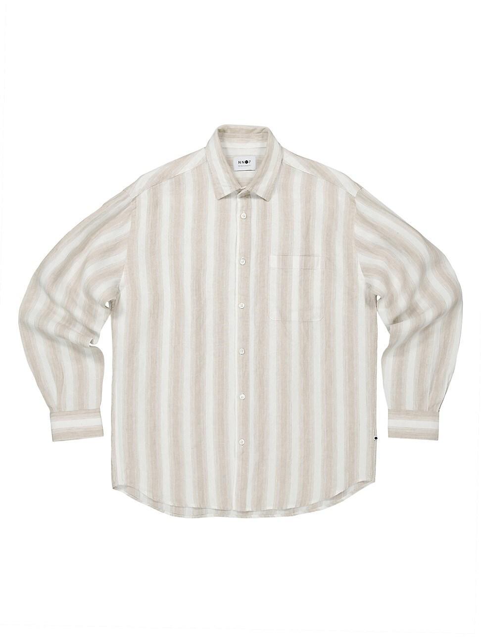 Mens Deon Striped Button-Front Shirt Product Image