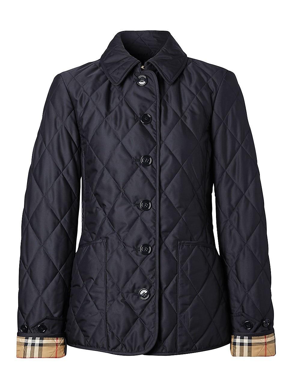 Collared Diamond Quilted Jacket Product Image