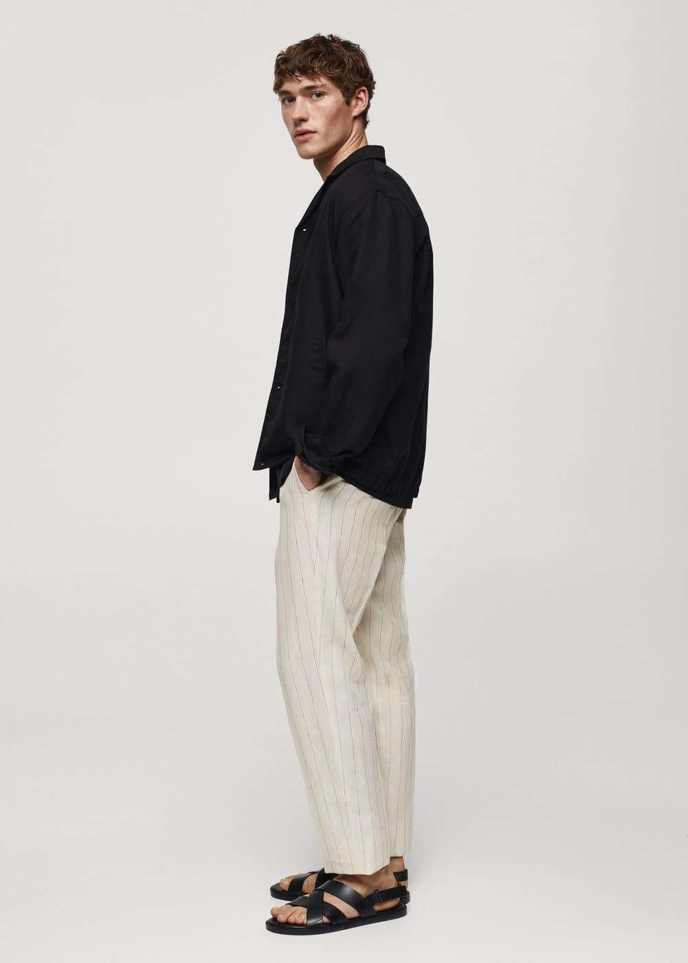 MANGO MAN - Slim fit pinstriped trousers off whiteMen Product Image