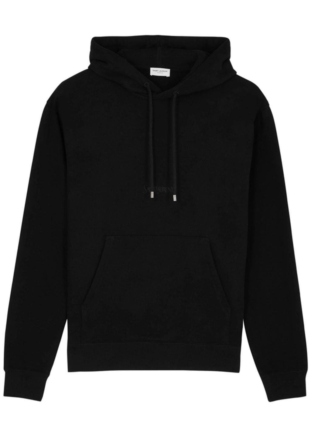 Logo Hooded Cotton Sweatshirt In Black Product Image