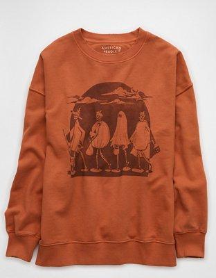 AE Halloween Oversized Graphic Crew Neck Sweatshirt Product Image