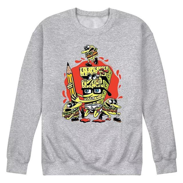 Mens SpongeBob SquarePants Fleece Sweatshirt Product Image