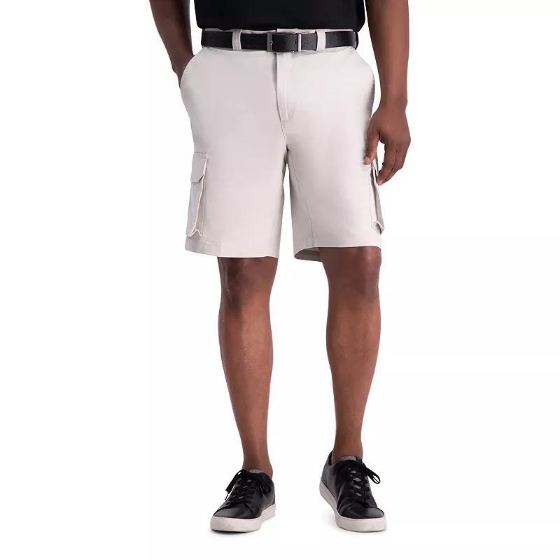 Mens Haggar Straight-Fit Stretch Cargo Flat-Front Shorts Pink Product Image