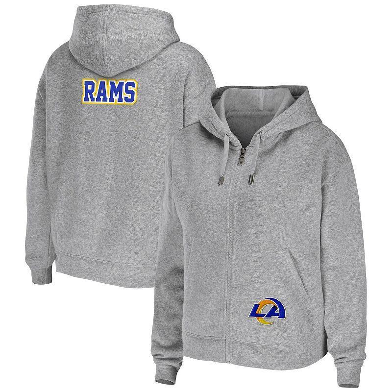 Womens WEAR by Erin Andrews Heathered Gray Seattle Seahawks Team Full-Zip Hoodie Blue Product Image