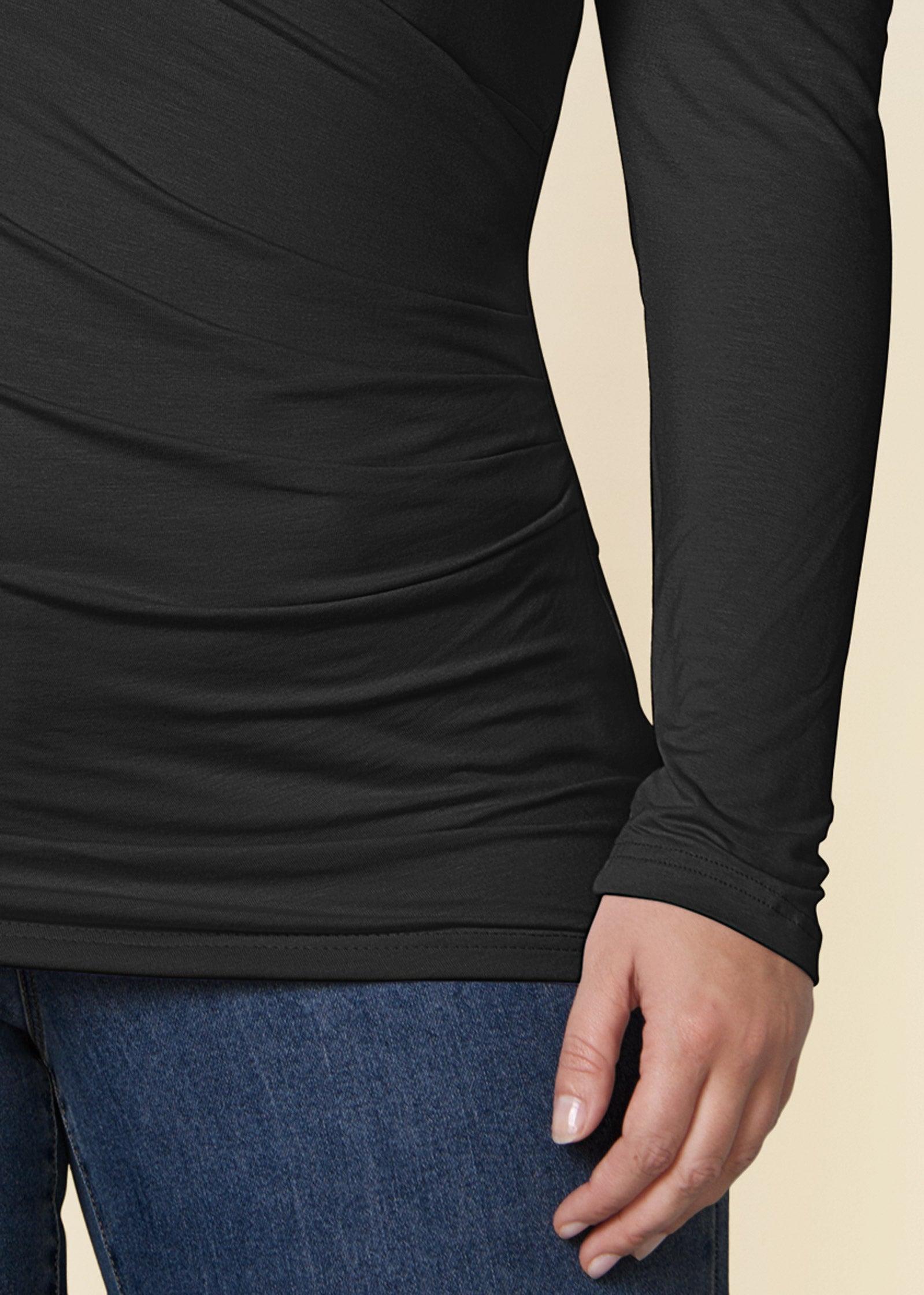 Draped Sleeve Top - Black product image