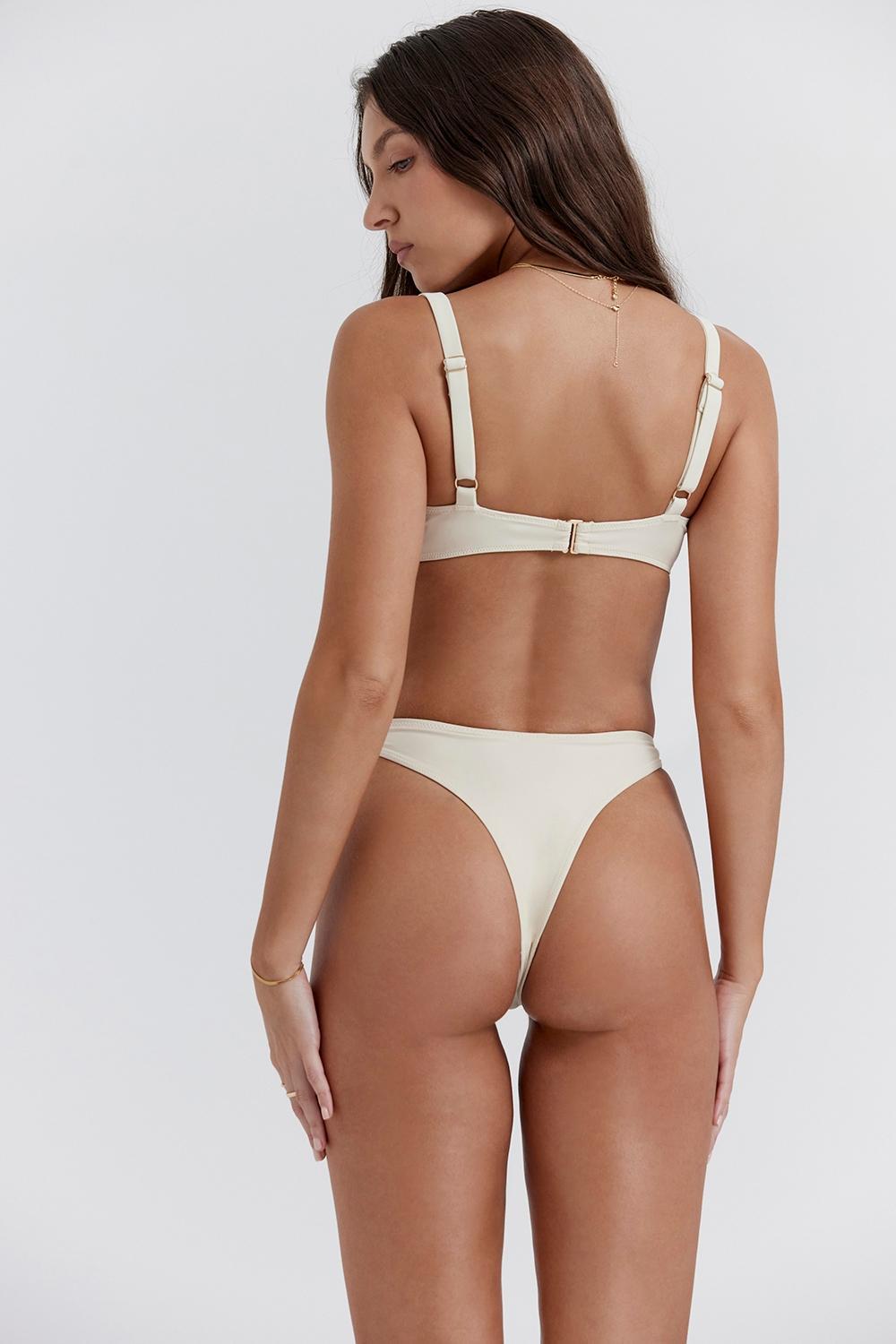 Capri Vanilla High Leg Bikini Bottom Product Image