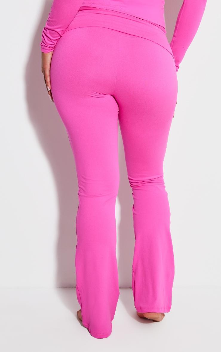 Shape Hot Pink Sculpted Foldover Waist Flare Pants Product Image