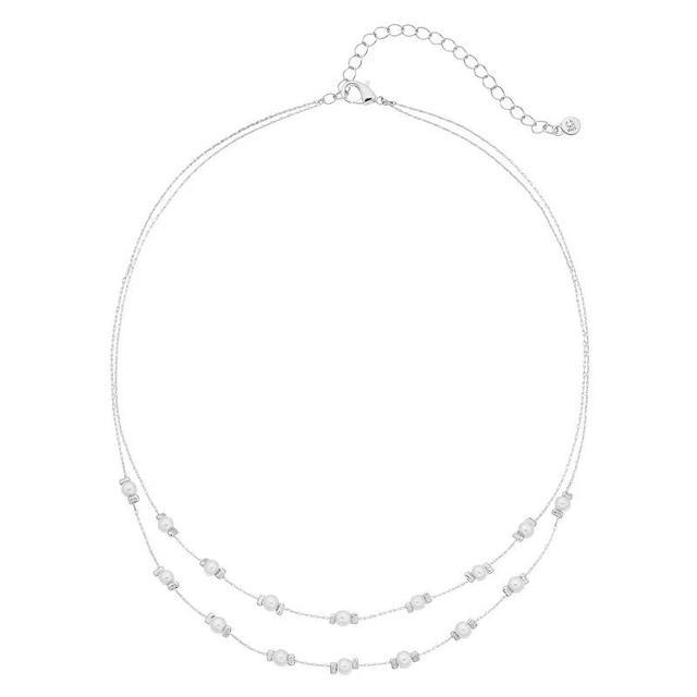 LC Lauren Conrad Double Strand Simulated Pearl Necklace, Womens, White Product Image