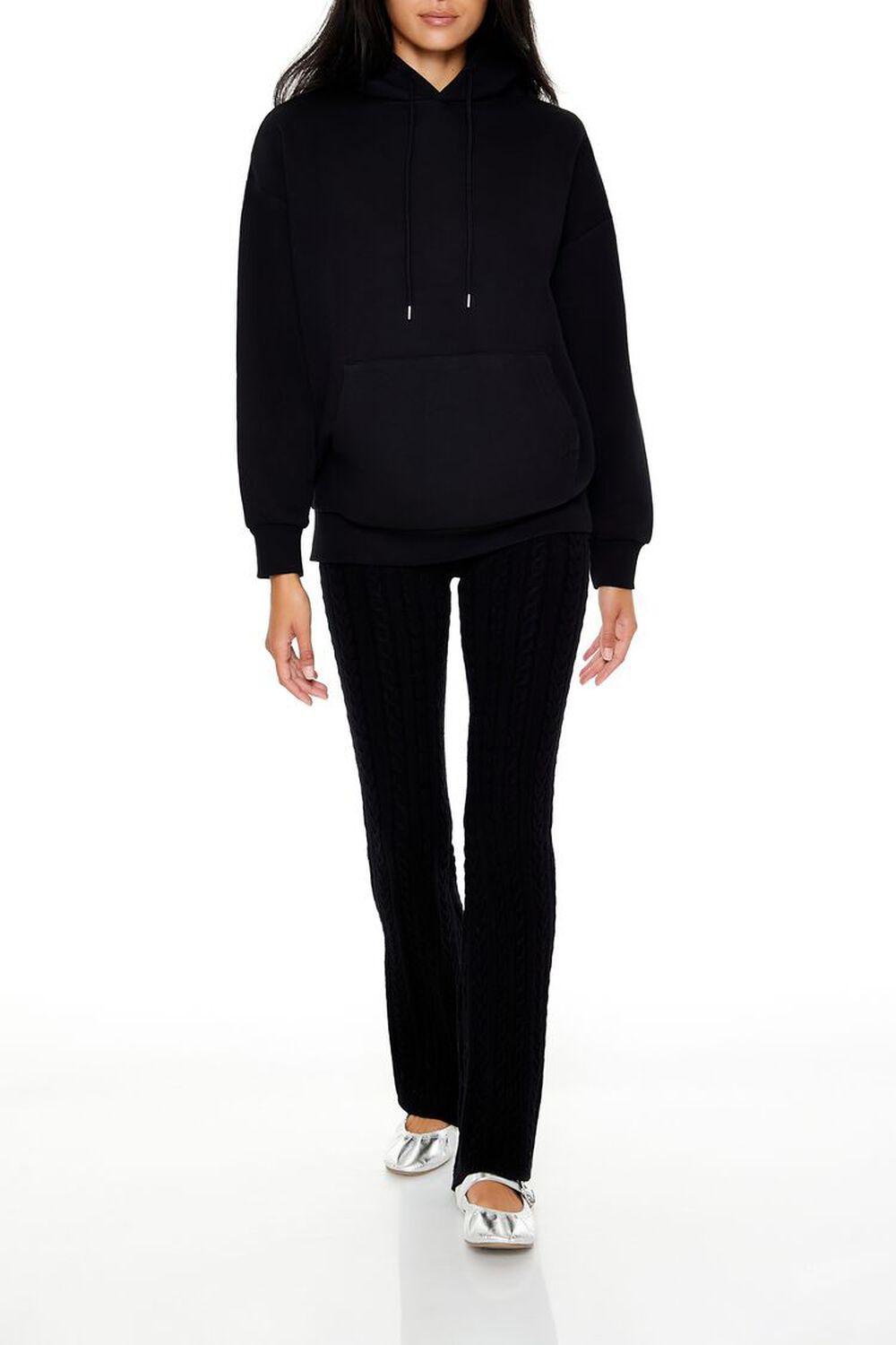 Fleece Drop-Sleeve Hoodie | Forever 21 Product Image