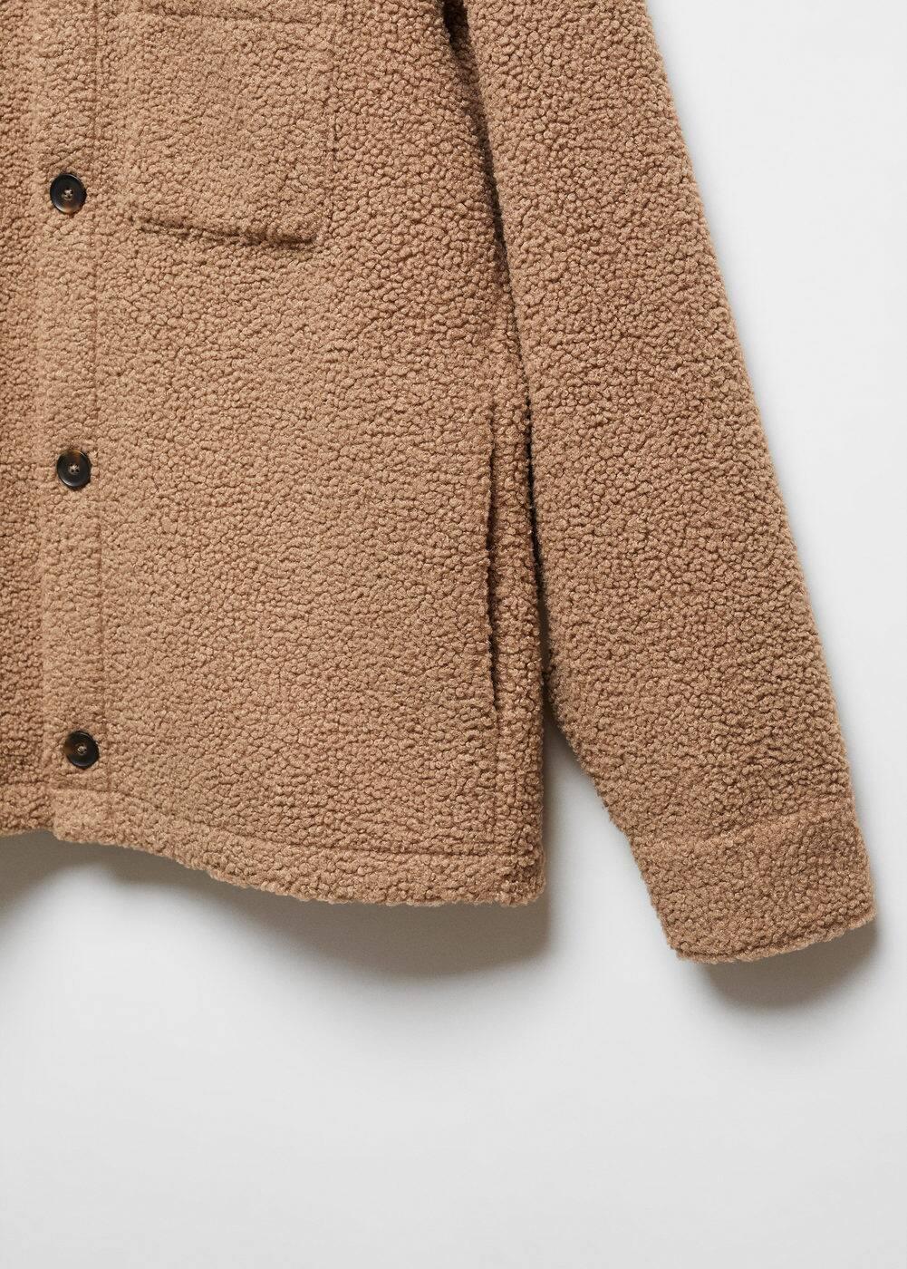 MANGO MAN - Shearling overshirt with pocket medium brownMen Product Image