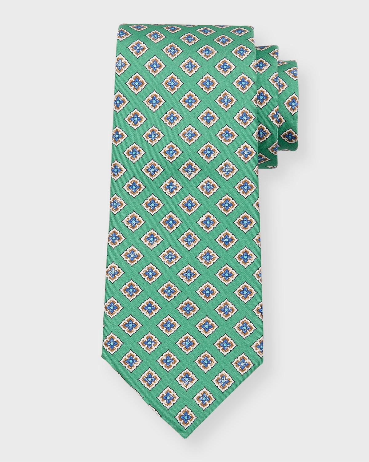 Mens Silk Floral-Print Tie Product Image