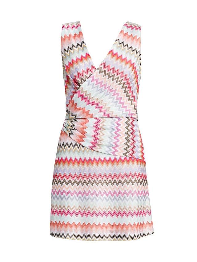 Womens Chevron Knit Wrap Dress Product Image