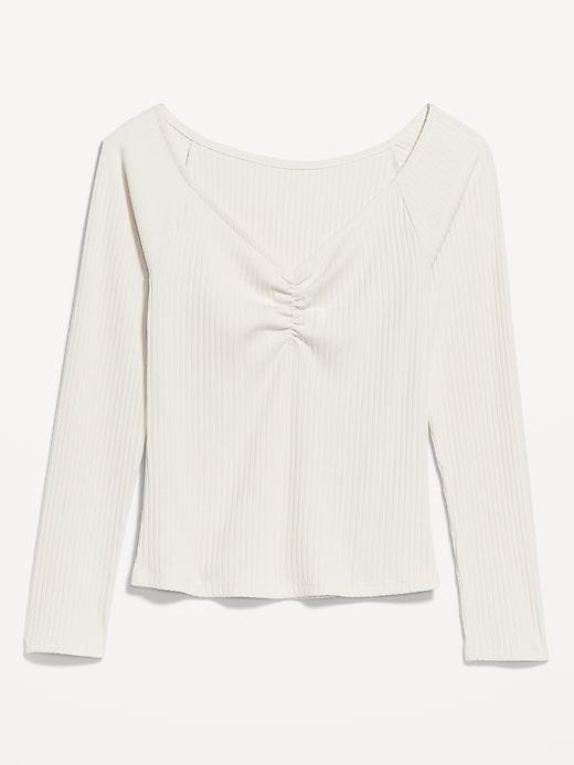 Cinched Rib-Knit Top Product Image